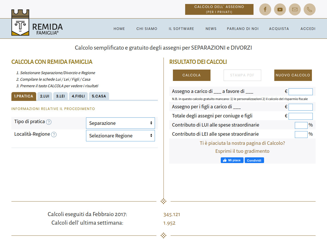 Home page del sito RemidaFamiglia®